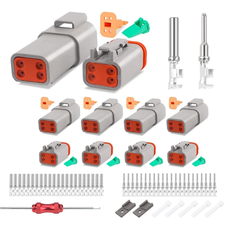 

AB11-5 Комплект 4-контактных разъемов DT, водонепроницаемый разъем DT, штампованные контакты размером 16, уплотнительные заглушки для автомобиля, грузовика, мотоцикла Dura