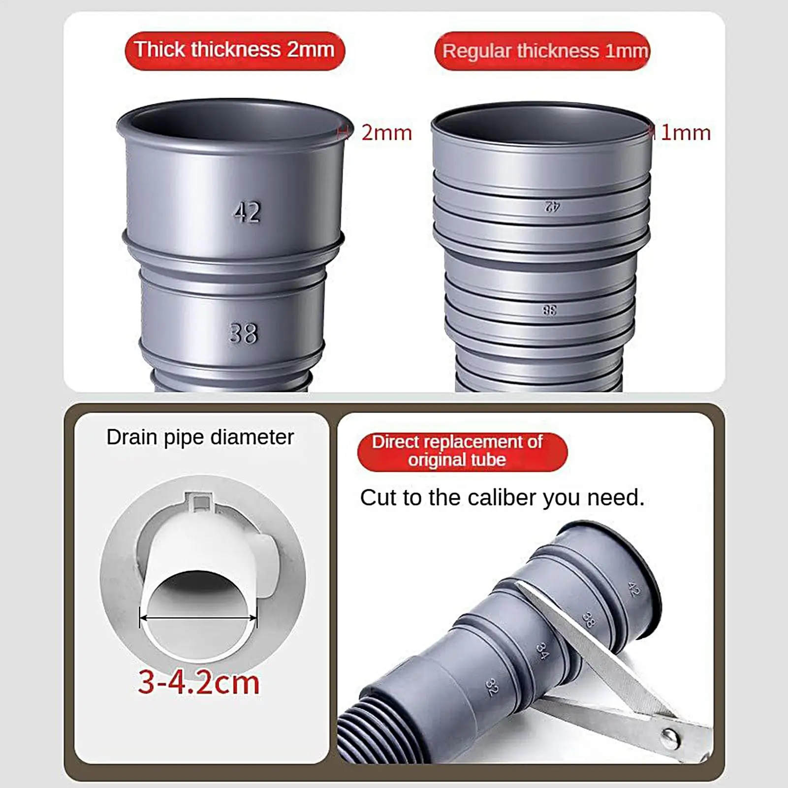 Kit de manguera de alcantarillado RV, Kit de tubería de alcantarillado plegable para caravana, manguera RV Flexible de alta resistencia a prueba de fugas, manguera RV a prueba de fugas, accesorios para RV