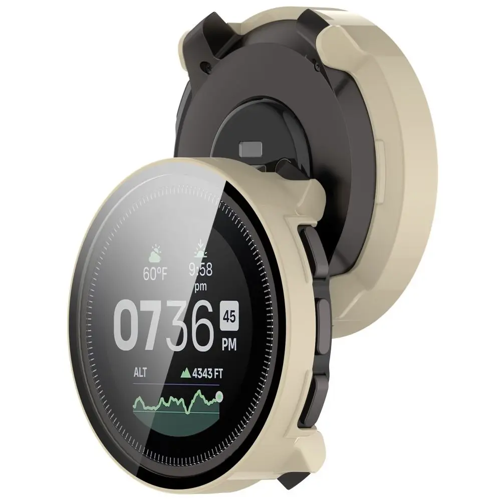 PC+Tempered Protective Case Full Coverage Bumper Screen Cover Anti-Scratch Protector Shell for Suunto Vertical