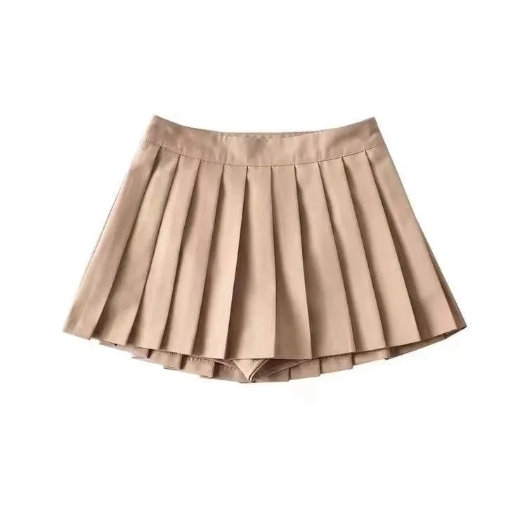 Gidyq Summer Women Pleated Skirts High Waist Vintage Sexy Mini Skirts Korean Tennis Student All Match Designed Dance Skirt New