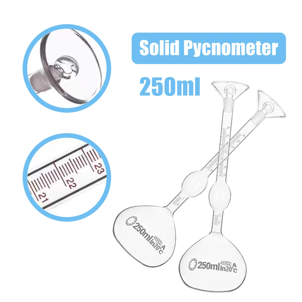 250ml Lab Glass Cement Solid Specific Gravity Density Bottle Pycnometer Lab Glassware