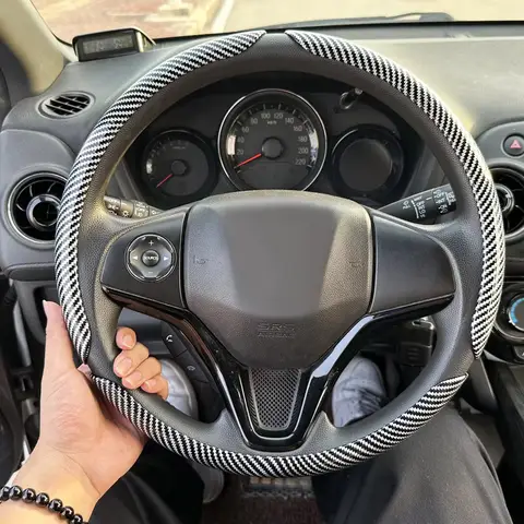 10 best sales steering wheel cover carbon fiber - №8