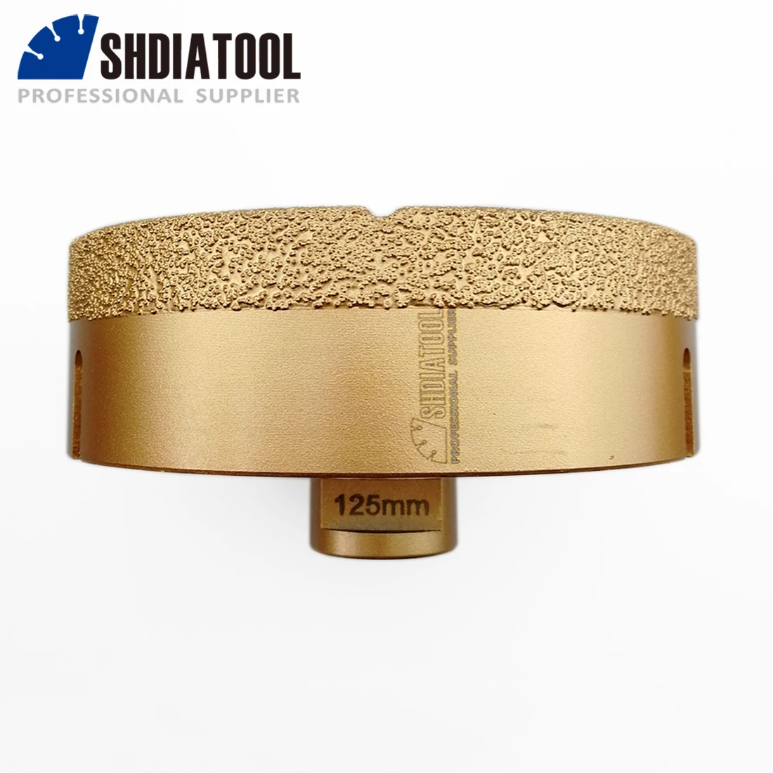 SHDIATOadvocate-Forets diamantés brasés sous vide, couronne de scie cloche, diamètre 125mm, filetage M14, 15mm, recommandé pour les carreaux