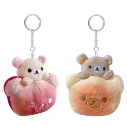 Rilakkuma Bread Plush Keychain Korilakkuma Bear Kawaii Cute Bag Keychains Anime Key Chain Keyring Girls Toys Small Gift