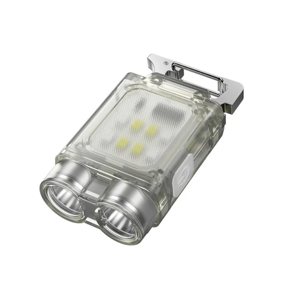 

6 Modes Keychain Light Dual Light Source Ultra-Bright Fluorescent Flashlight Waterproof Lightweight Work Light Outdoor Fishing