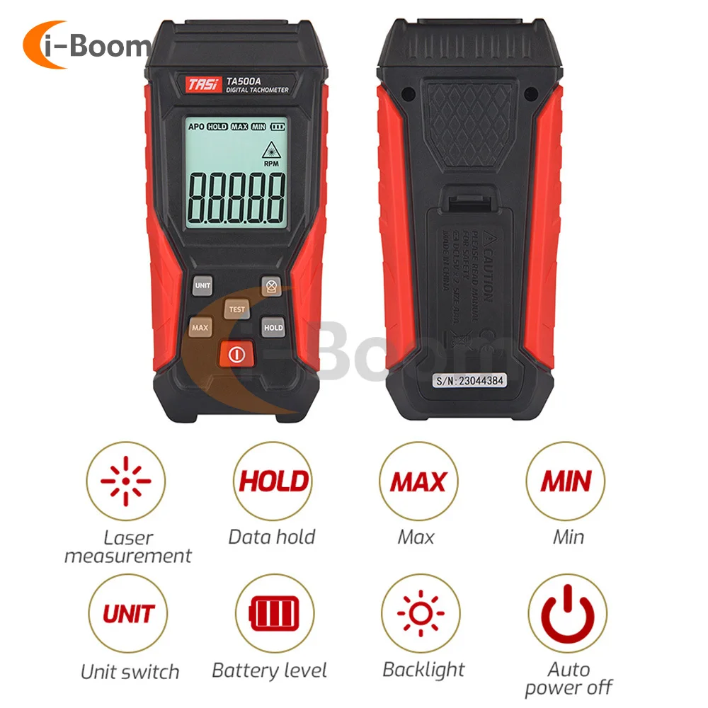 TA500A TA500B TA500C Portable Tachometer Speed Meter 3-19999RPM LED Digital Display For Motor Conveyor Speed Measurement