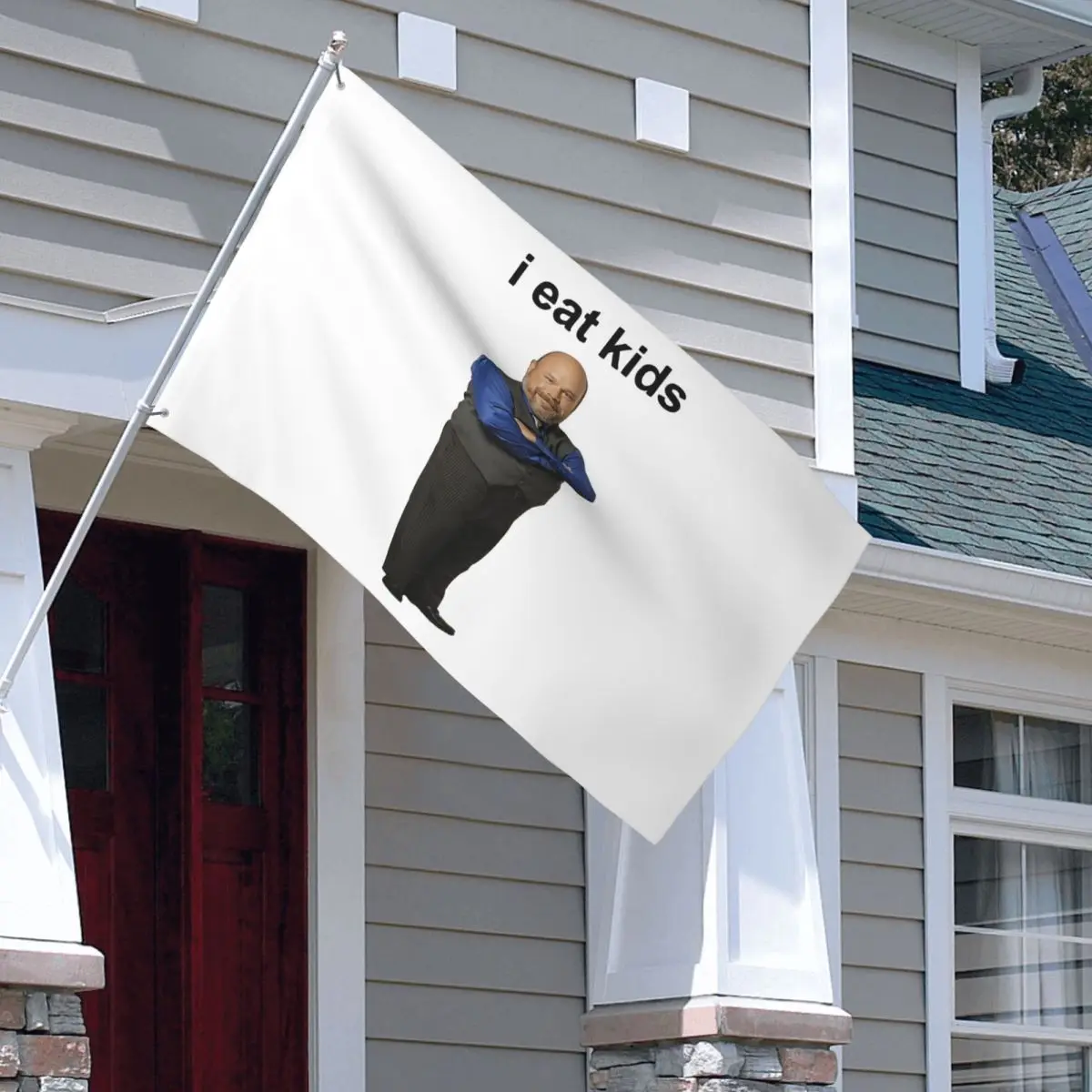 Bertram I Eat Kids Flag Double Sided Outdoor Banner Funny Polyester Hanging Decoration
