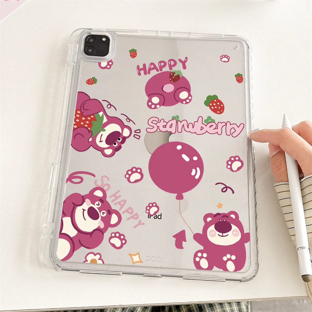 

Чехол для iPad Air 11 10.2 7th 8th 9th Cover Pro11 Air4 5 10.9 A16 11th 10.5 9.7 8.3 с держателем для карандашей Strawberry Lotso