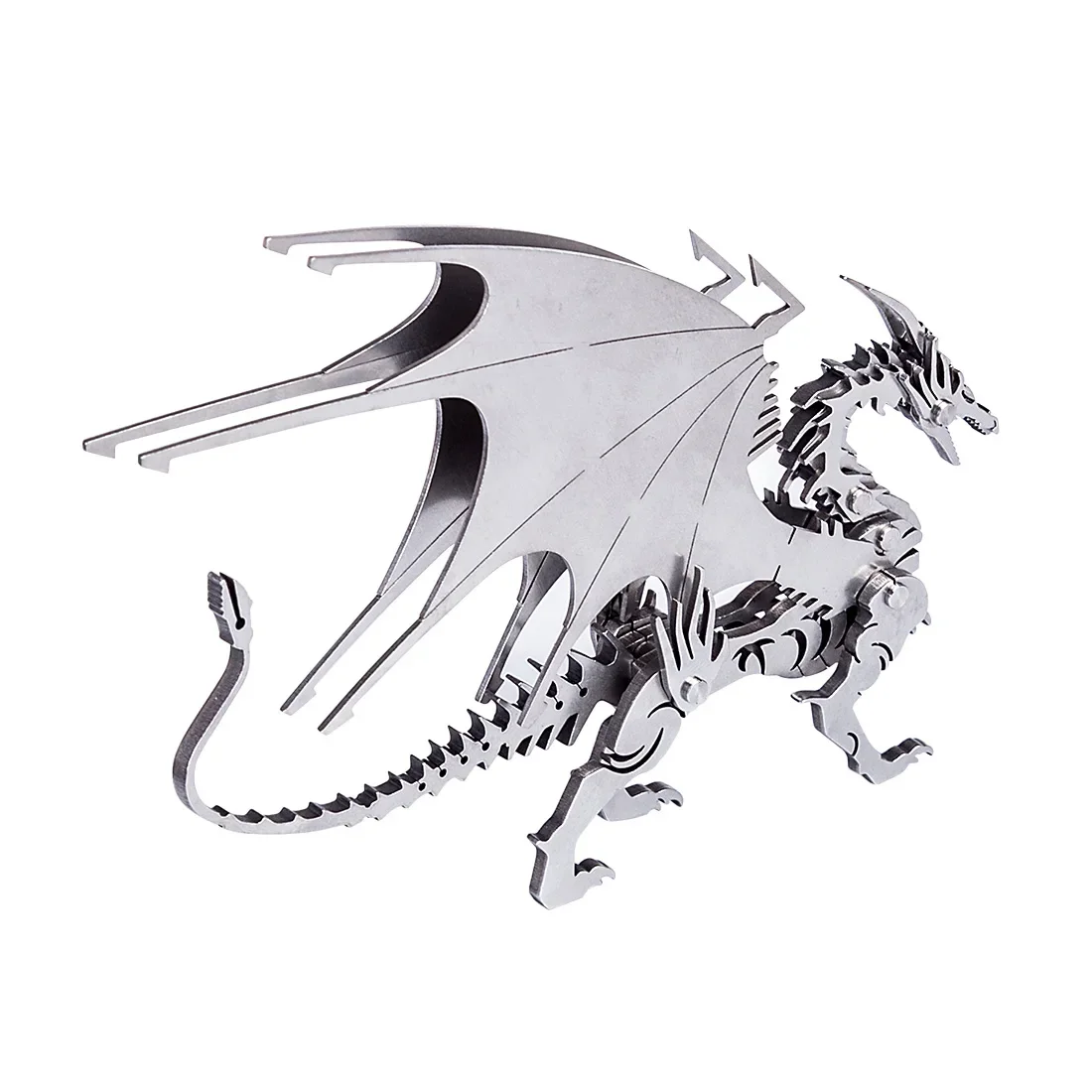 Puzzle 3D Fly Dragon Kit modello in metallo Kit di costruzione di modelli di assemblaggio fai da te in acciaio inossidabile per regalo di decorazione per adulti