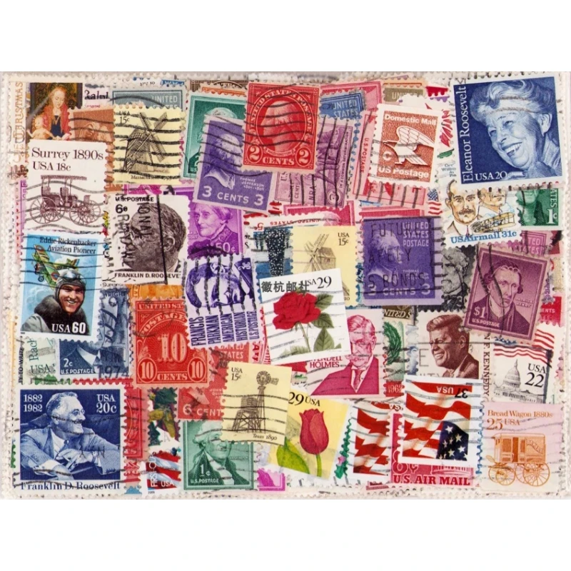 

100pcs USA United States Nation Original Stamps Postmark America Country Stamp Different Used