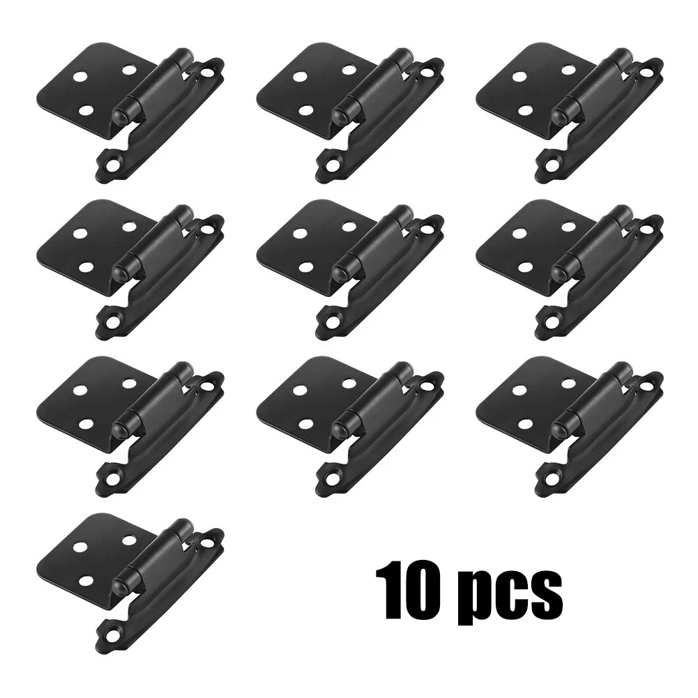 10pcs Cold-rolled Steel Self Closing Overlay Flush Cabinet Hinge Heavy Duty Door Cupboard Hinges 7x4x3cm For Furniture Doors