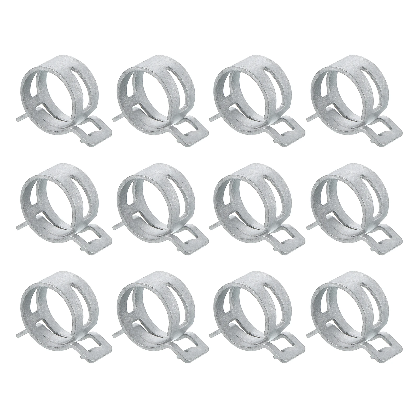 Uxcell 5/10/12pcs 14mm-47mm Spring Band Action Fuel/Silicone Vacuum Hose Pipe Clamp Silver