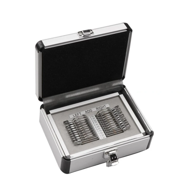 

M89B Optical Progressive Lens Set Trial Lens Set Ophthalmic Trial Lenses Case 22 Pcs Lens Evidence Box Aluminium Tray