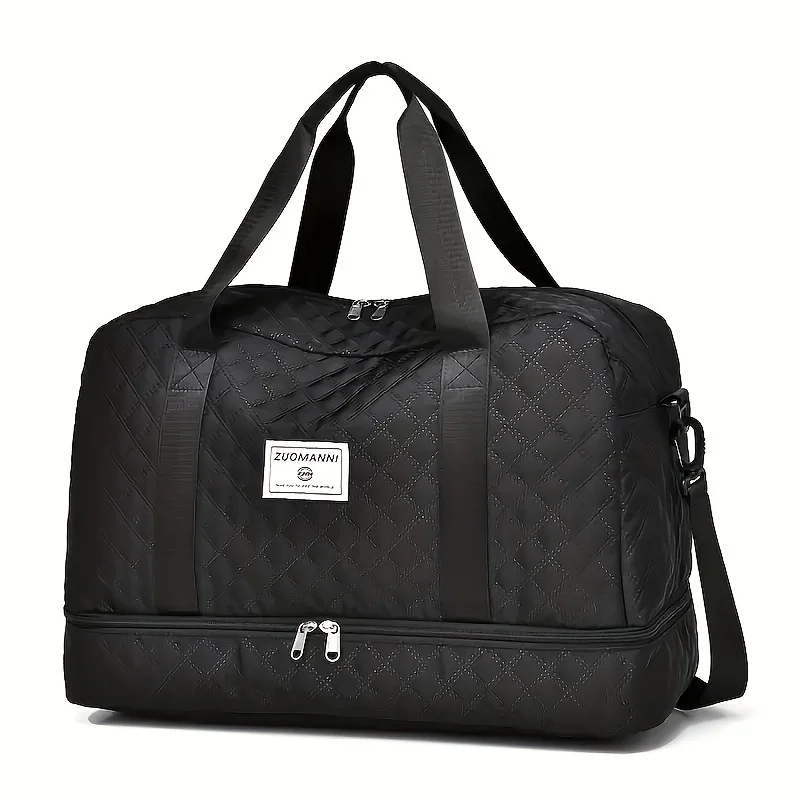 กระเป๋า Duffel หรูหรา, กระเป๋าถือความจุขนาดใหญ่ไหล่และกระเป๋าสะพายข้างพร้อมกระเป๋าสองด้านแยกแห้งเปียกสําหรับยิมท่องเที่ยว