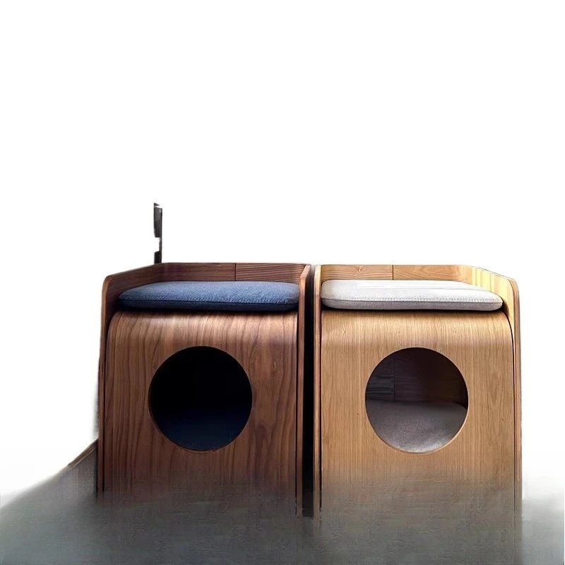 

cat litter, four-season universal closed tree hole cat house, solid wood shared furniture cat table, pet supplies