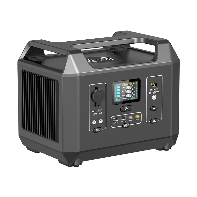 Portable 1200W Inverter LiFePO4 Battery Fast Wireless Charging with Solar Panel for Outdoor Camping and Wireless Charging
