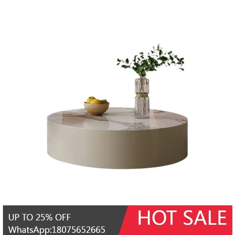 HLZ Wabi-Sabi Style Coffee Table Light Luxury Modern Nordic Extendable Small Apartment Glass  Combination Tea Table