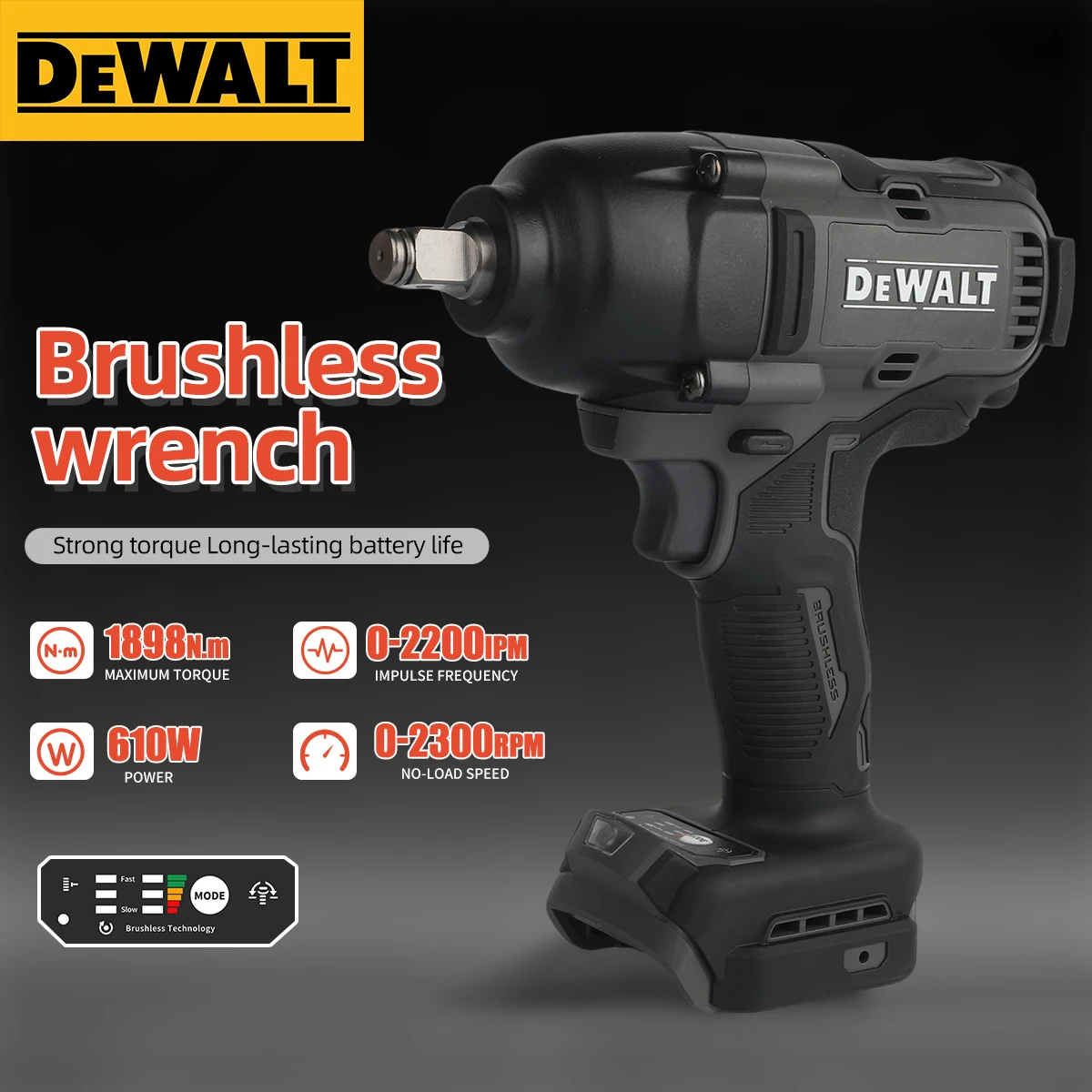 

DeWALT Brushless Impact Wrench:20V Power,Pressure-Driven Speed,Double Safety&Ergonomic Design for Heavy-Duty Jobs.DCF99M
