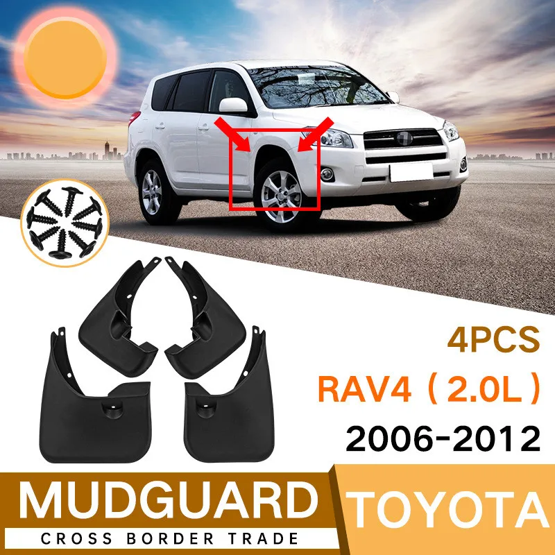 

4pcs Car Mudguards Splash Guards For Toyota RAV4 2006-2012 Front Rear Mudflaps Mud Flaps Mud Guards Mud Tire Fender Accessories