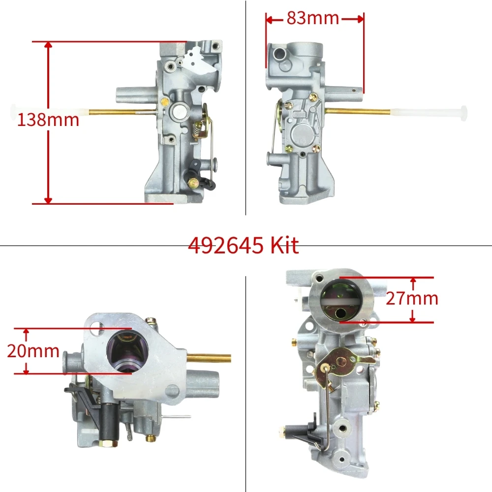 Carburetor Kit for Briggs & Stratton 495459 Carburetor Replaces 492645 490524 692784 495951 492611 490533 495426 498298