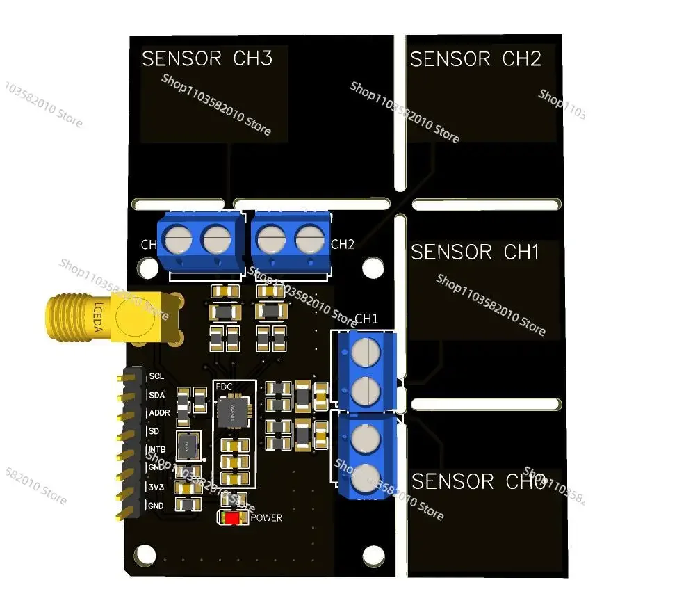 FDC2214 Module Capacitance Sensor Electronic Design Competition Gesture Recognition Paper Counting Liquid Level Measurement