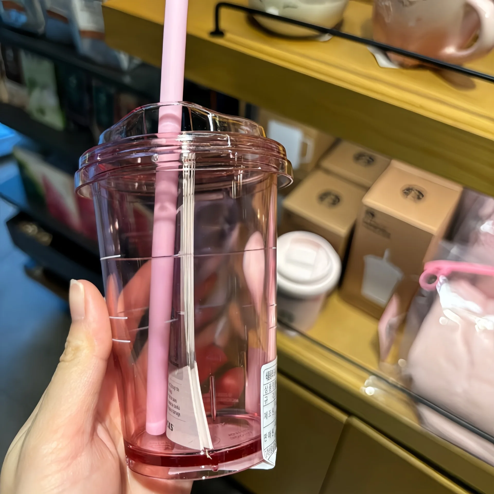 300/889ML Minimalist Style Series Limited Edition Classic Goddess Couple Transparent Plastic Straw Cup Cold Water Cup
