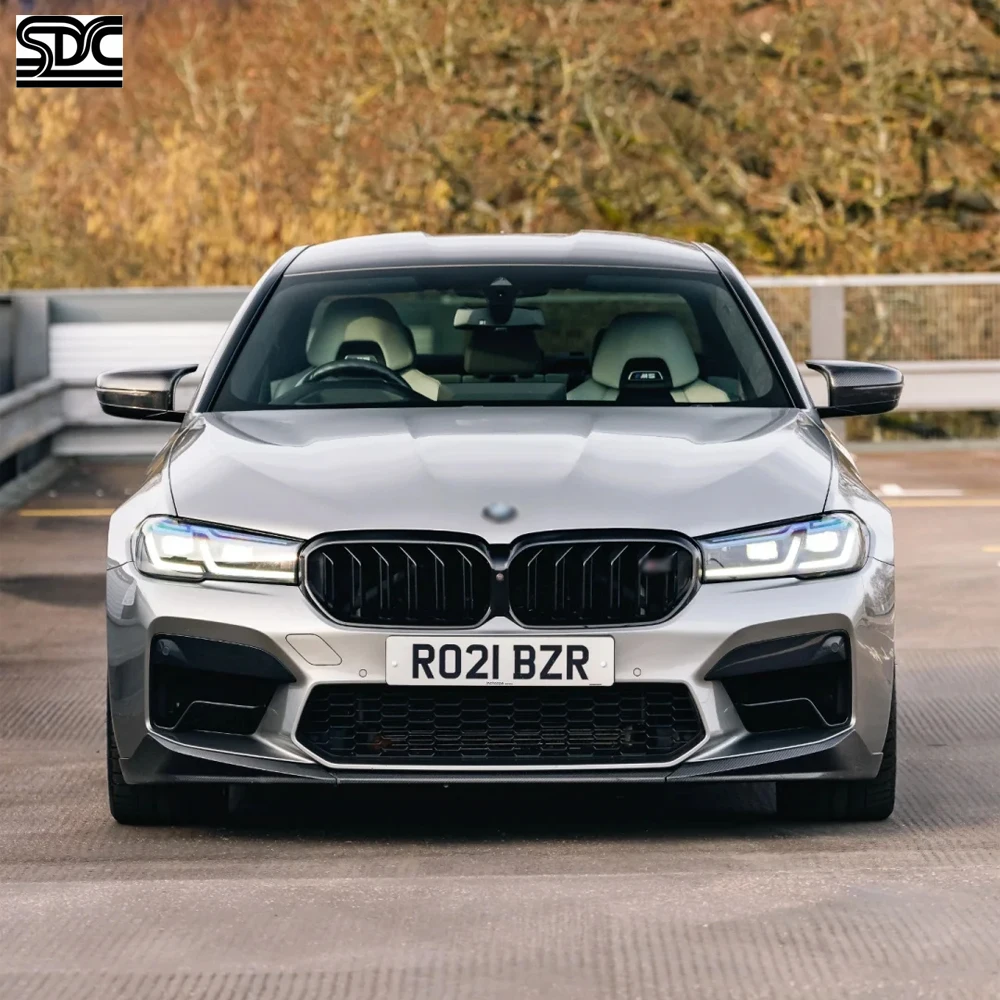 M5 Real Dry Carbon Fiber Front Lip For BMW M5 F90 2021-2023 Competition Carbon Fibre Front Splitter MP Style 3 Pcs/set