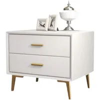 High QualityAesthetic White Nightstand Bedside Storage Cabinet Luxury Minimalist Nightstands Organizer Wooden Tables