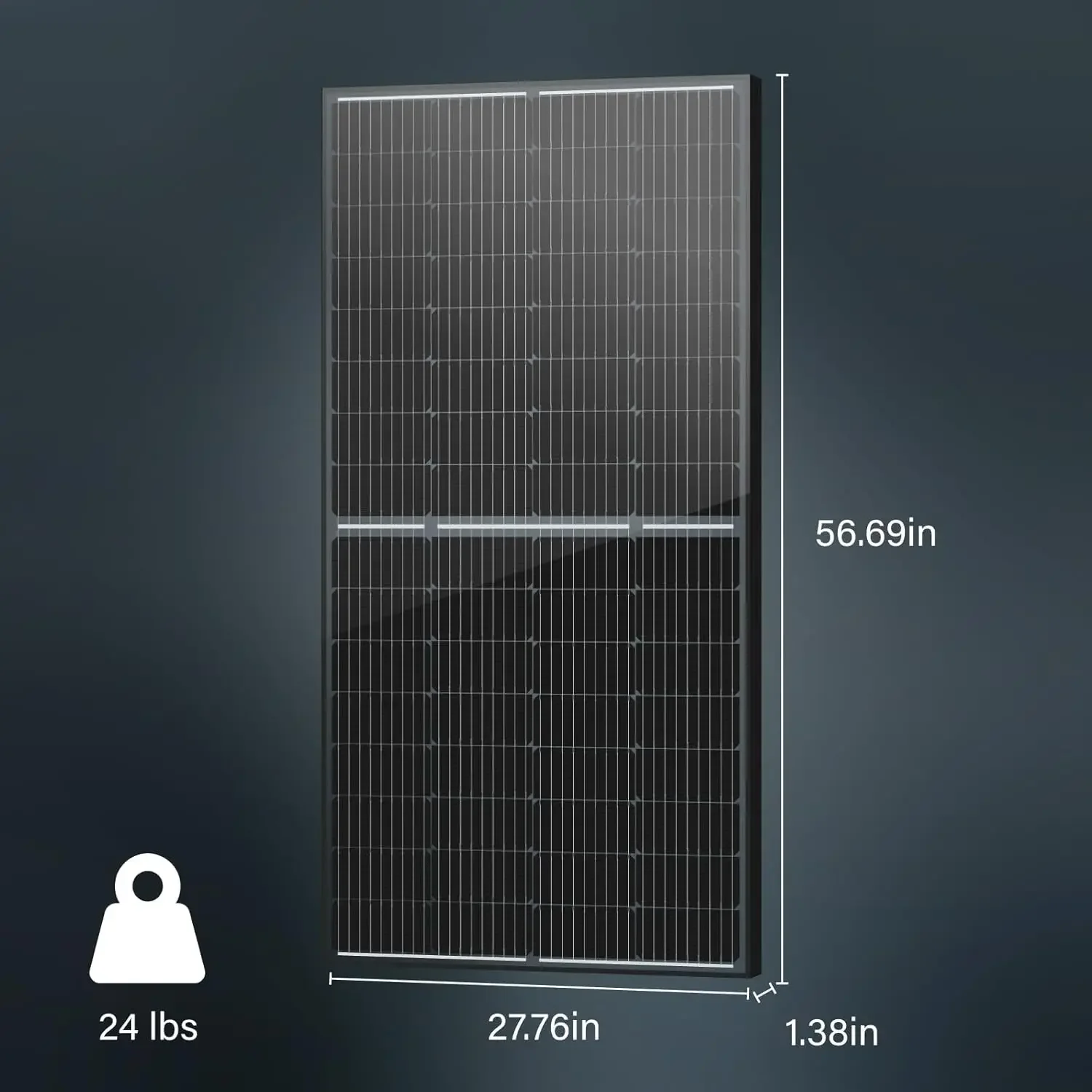 200W Solar Panel Bifacial Monocrystalline 12V Solar Panel, 200 Watt 12 Volt 9BB Solar Panels, Black Frame