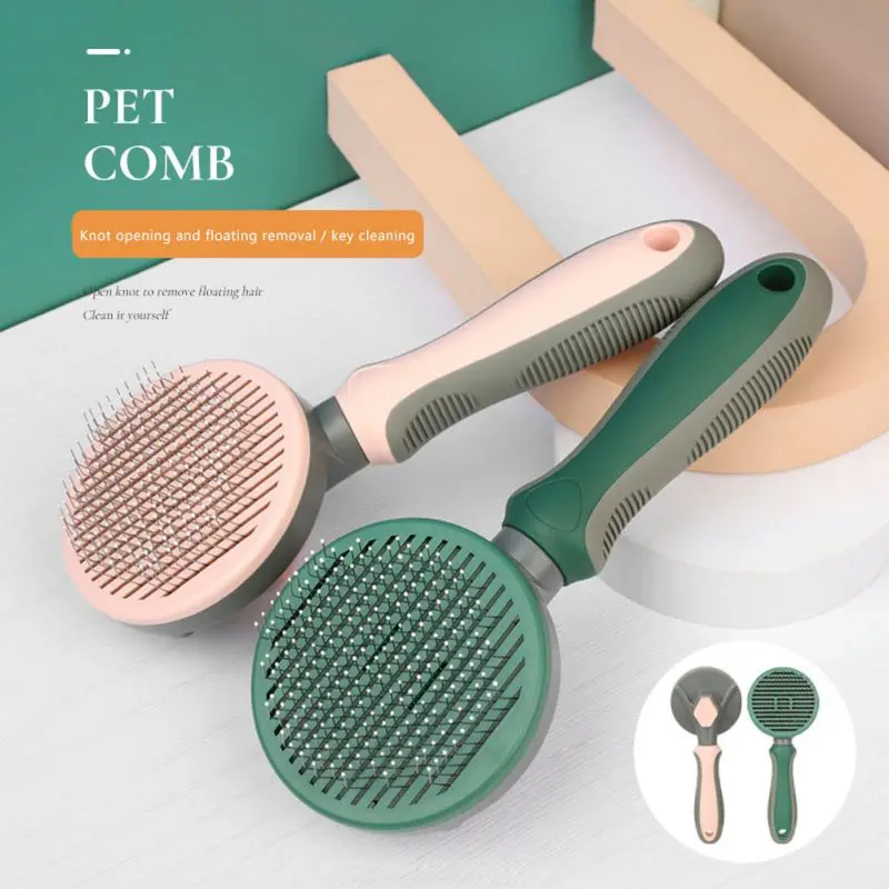 Pet Cat Hair Shedding Comb Button 256 Needle Massage Combs Dog Hair Remover Pet Dog Cat Brush Grooming Tool Furmins Pet Supplies