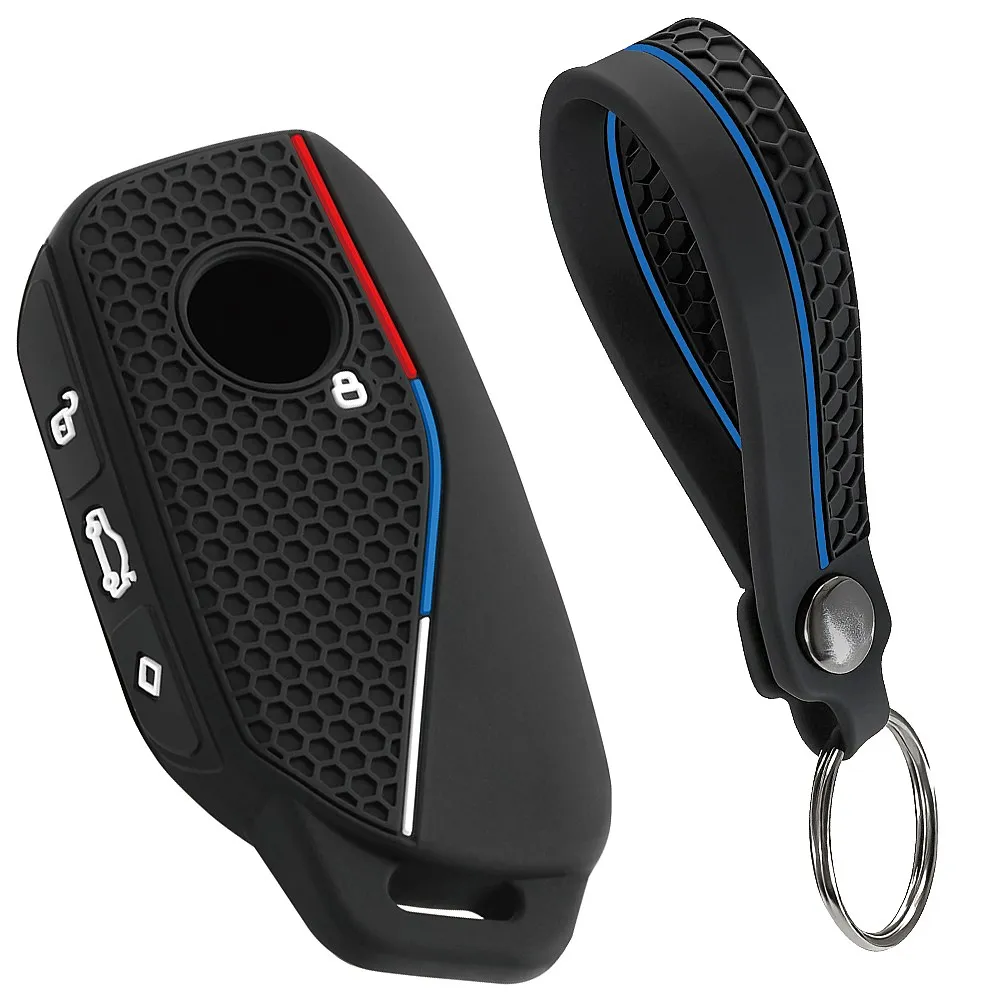 Silicone Car Key Fob Cover Auto Key Shell For BMW I7 X7 G07 LCI IX X1 U11 7 Series G70 XM M3