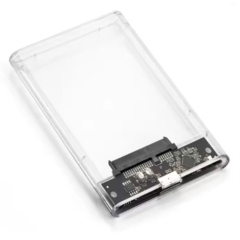 Cable Included External Hard Drive Enclosure USB 3.1/Type C Tool-Free Clear For 2.5 Inch 7Mm SATA HDD SSD