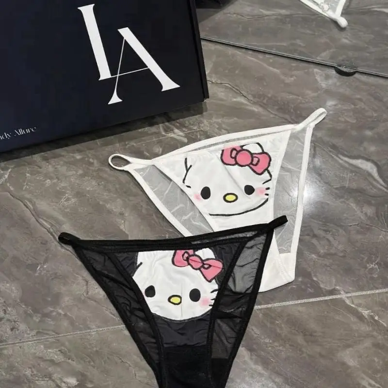 

Y2K аниме женские стринги Hello Kitty Manga Cat стрейч-трусики нижнее белье сексуальное нижнее белье с низкой талией для девочек удобный подарок