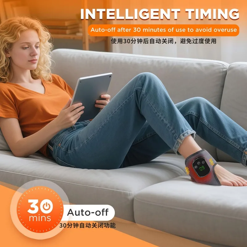 

Электрическая опора для лодыжки с подогревом и 5-ступенчатым контролем температуры, перезаряжаемая от USB, для защиты от растяжений и тепла