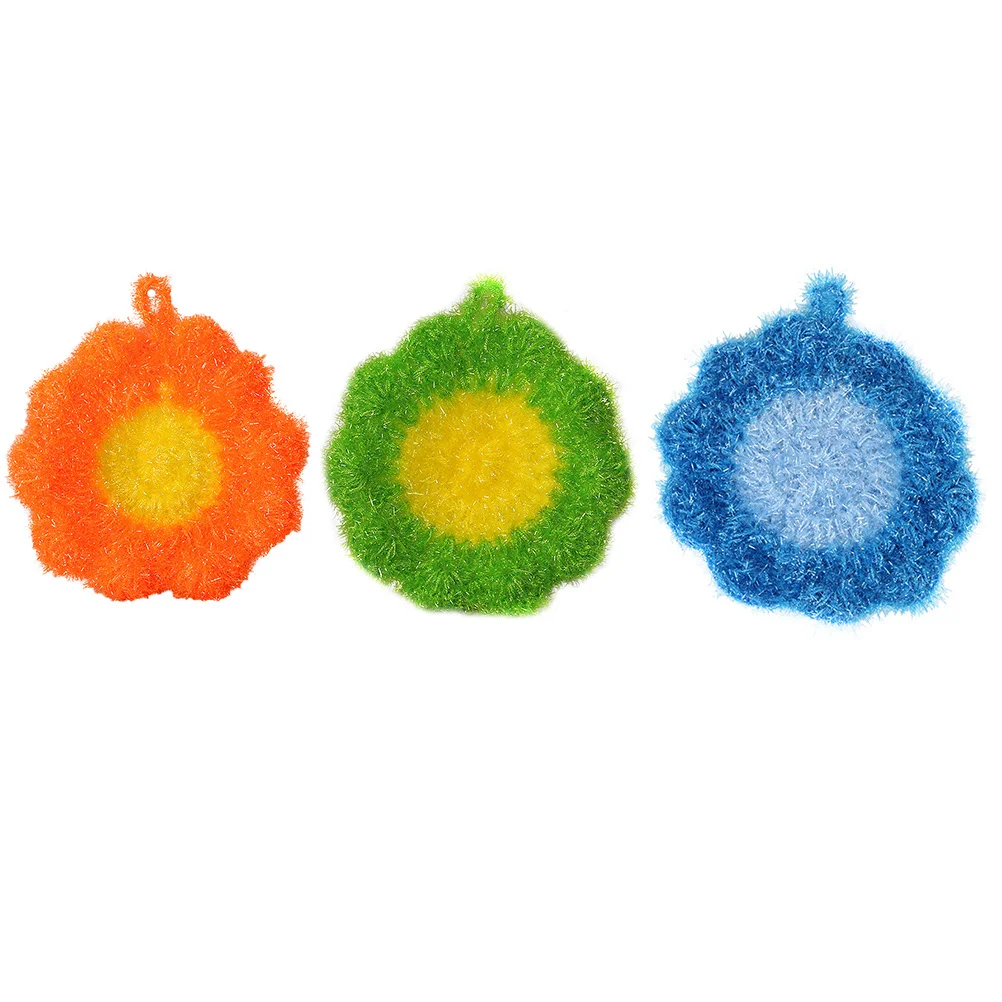 

3Pcs Flower Shaped Cleaning Cloth Strong Water Absorption Dish Washing Towel for Utensils Furniture Home Kitchen Supply
