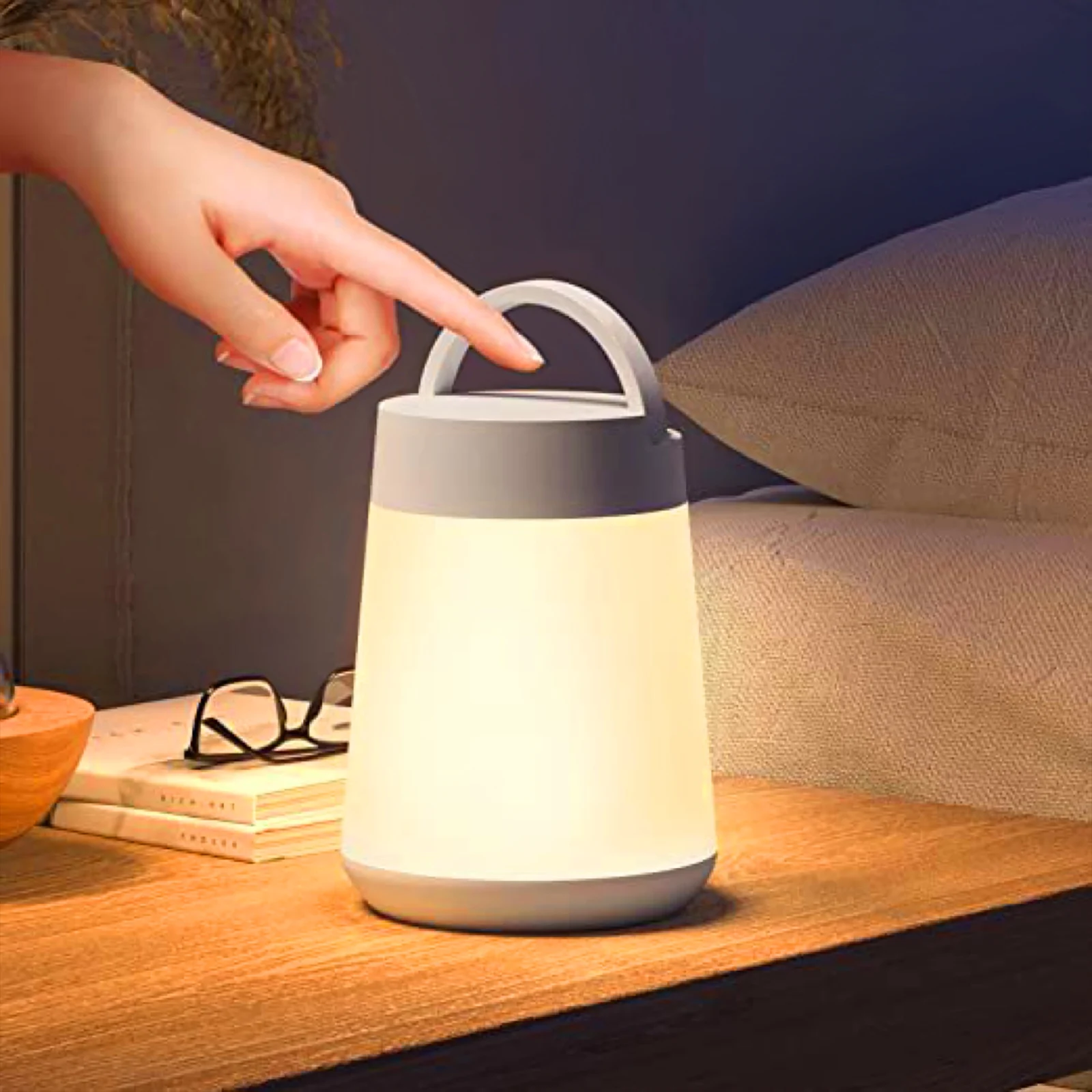 Portable LED Table Lamp With Touch Control Muti-Colour Modes, USB Rechargeable Night Light, Remote Control Beside Lamp for Bedro