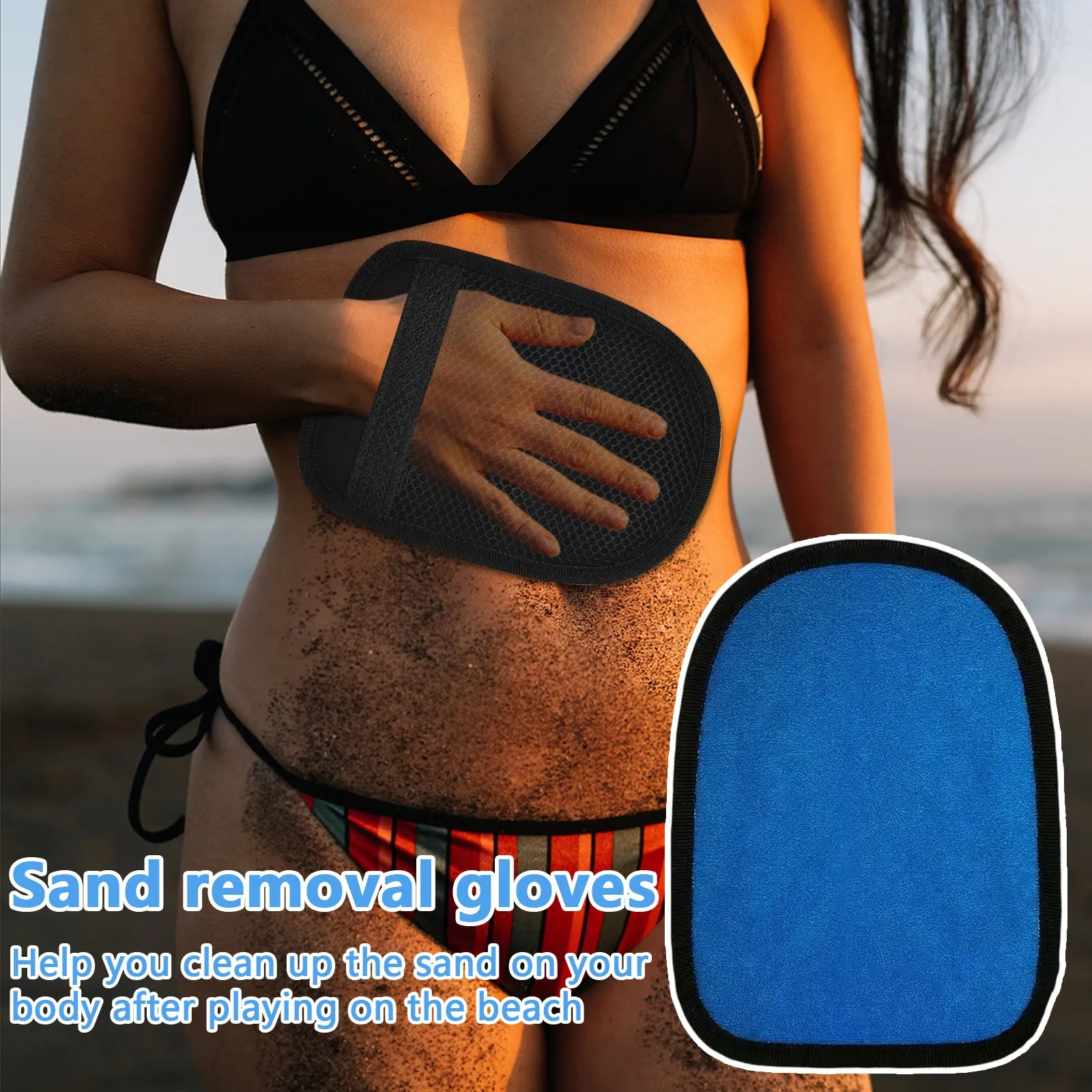 Reinigung Wischhandschuhe Strand Sand Entfernung Handschuhe Kinderspielzeug Strand Sand Entferner Saubere weiche und hautfreundliche Baumwollhandschuhe