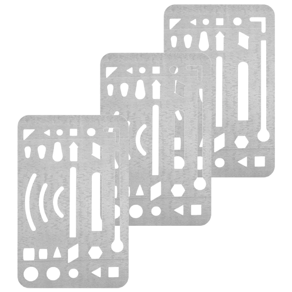 3 Pcs Stainless Steel Wipe Pictures Erasing Engineering Tools Shield for Crafts Drawing Portable