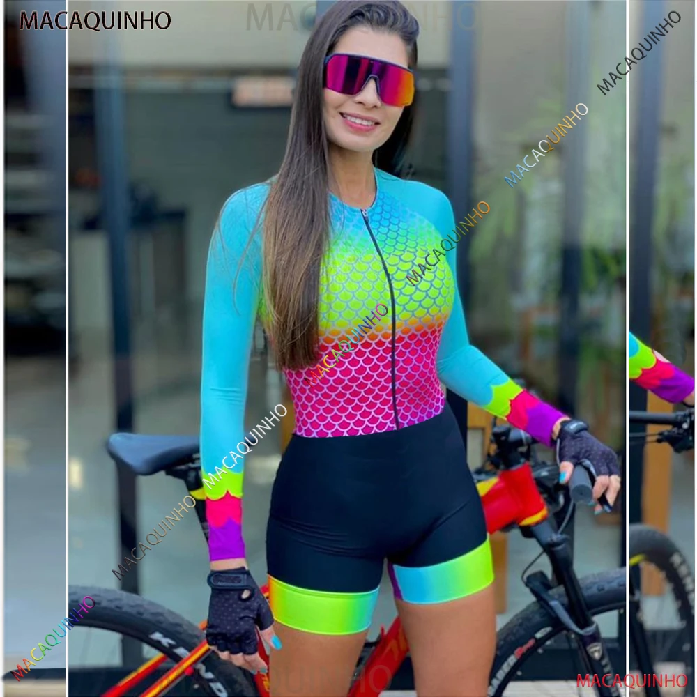 Dropshipping Suppliers To Brazil Women's Mtb Cycling Clothes To Train Long Sleeves Bike Jumpsuit Suit UV Protection Sportswear