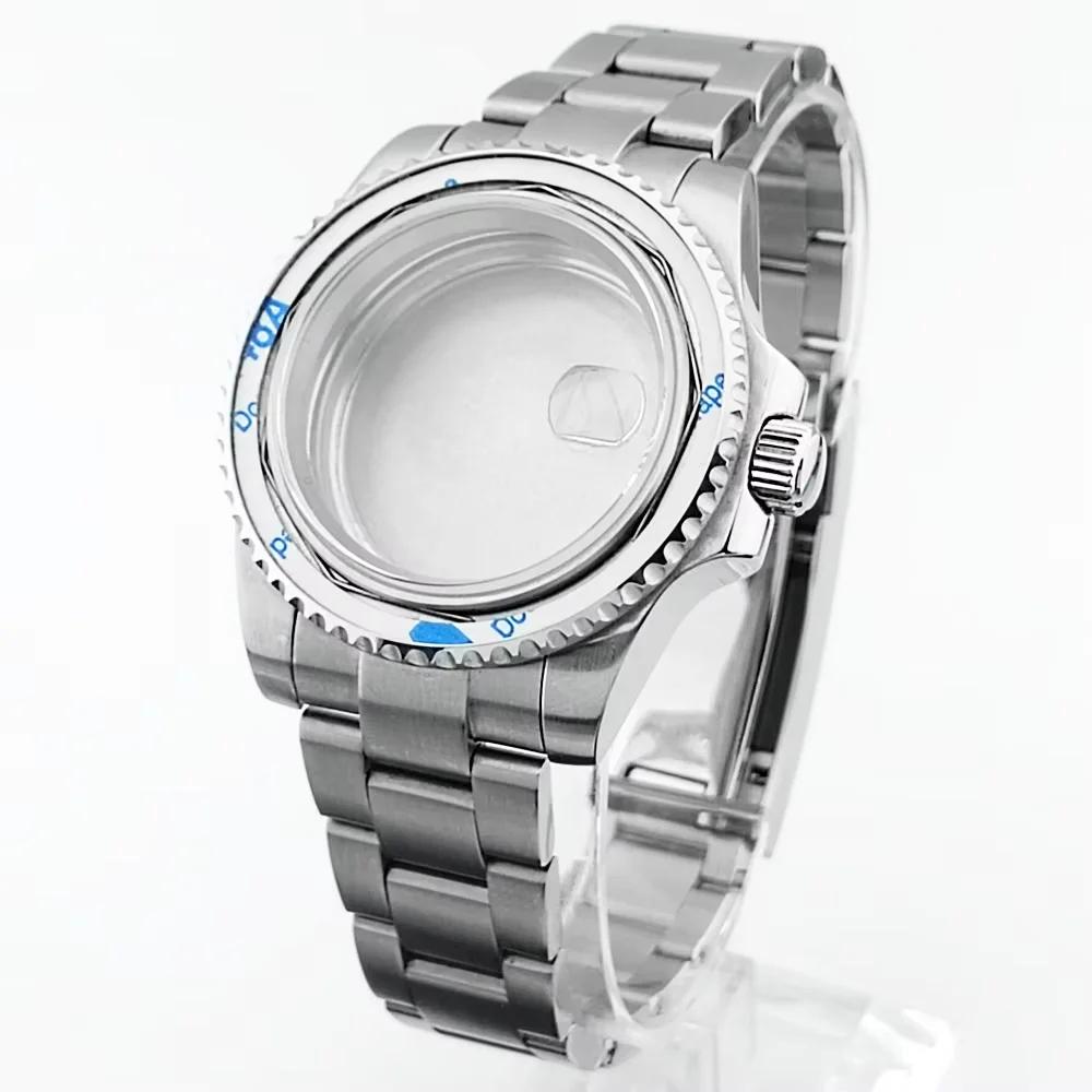

NH35 Watch Sliver 39.5mm Watch Case with Sapphire Crystal 120 Click Compatible with NH34/NH35/NH36 Movements For 28.5mm Dial