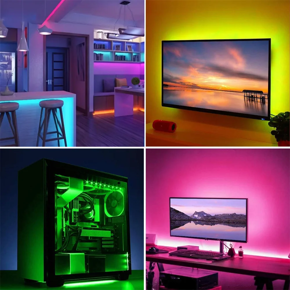 Dioda LED do telewizora RGB5050 z elastyczna taśma wstążką do telewizora z podświetleniem USB 5V taśma świetlna lampa dekoracyjna do pokoju domowego