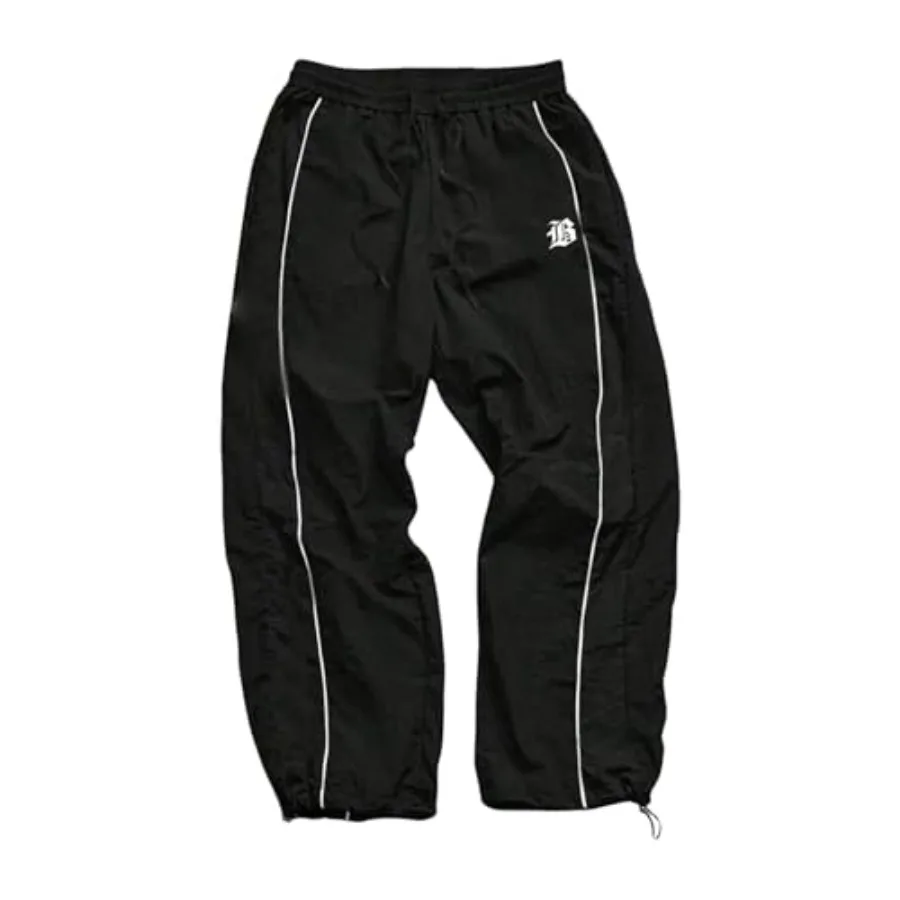 

OYOANGLE Men's Graphic Workout Track Pants Drawstring Waist Fitness Trousers Loose Fit Gym Running Sweatpants