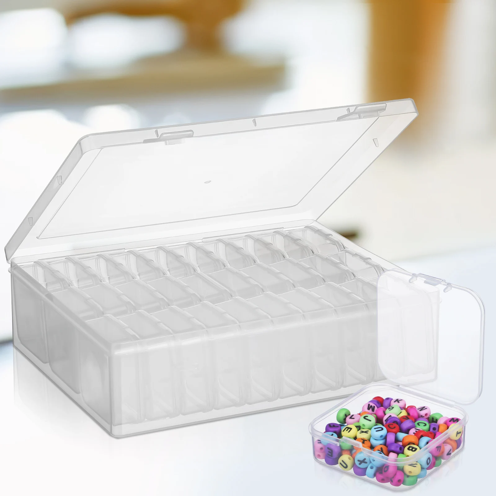 

2 Sets Clear Storage Boxes With Lids For Desk And Cabinet Organization Transparent Plastic Organizers Multi-Purpose Use