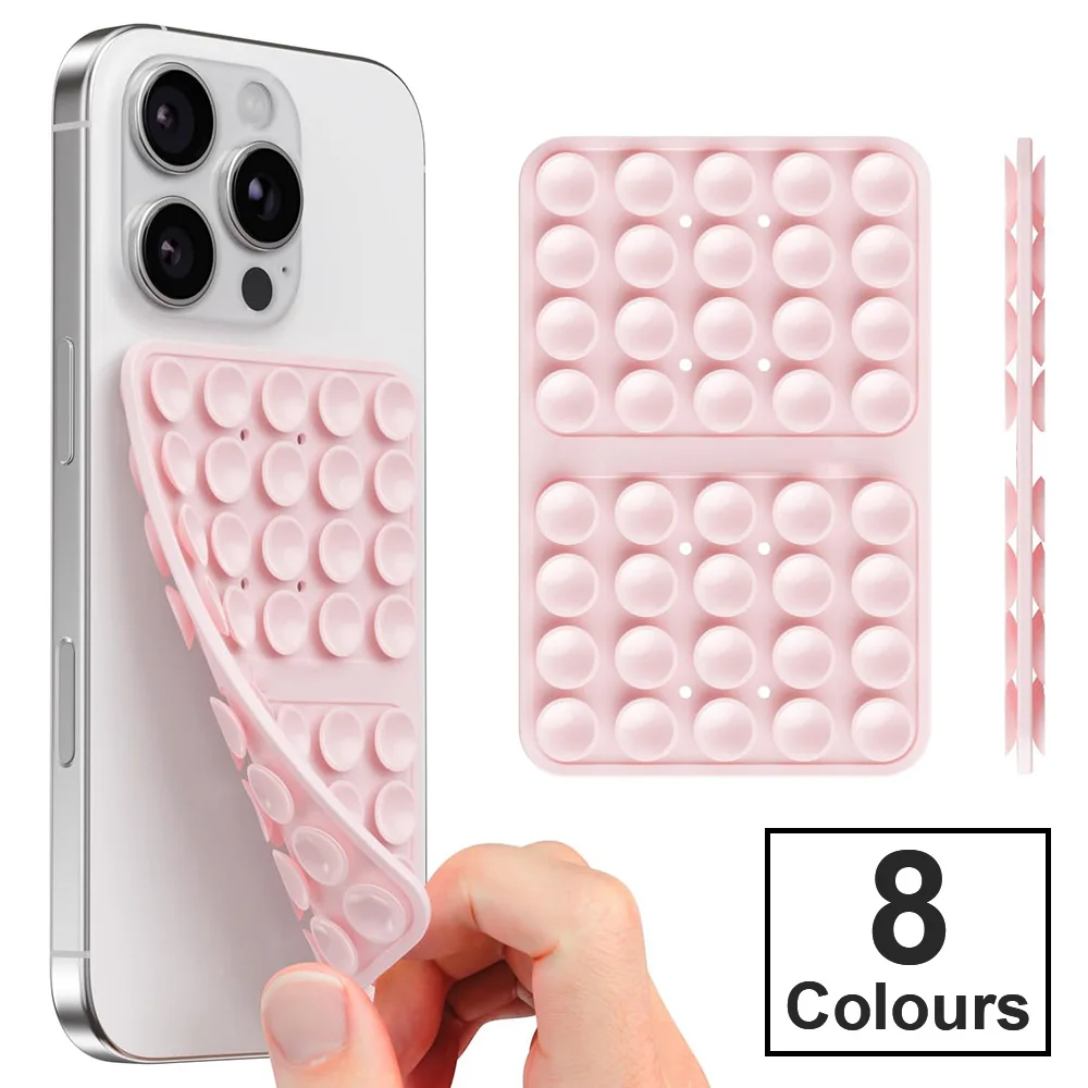 

popsoGrip Hands-Free Silicone Suction Cup Phone Mount Double-Sided Suction Phone Case Phone Grip for IPhone Samsung Back Cover
