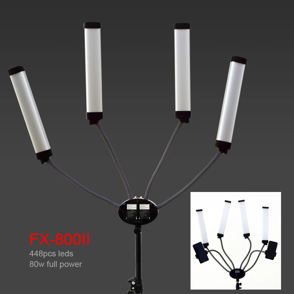 Makeup Fill Lamp Ring Lights with Tripod for Tattoo Eyelash Beauty Salon FX800 Led Video Lamp Bi-color Dimmable Fill Lighting