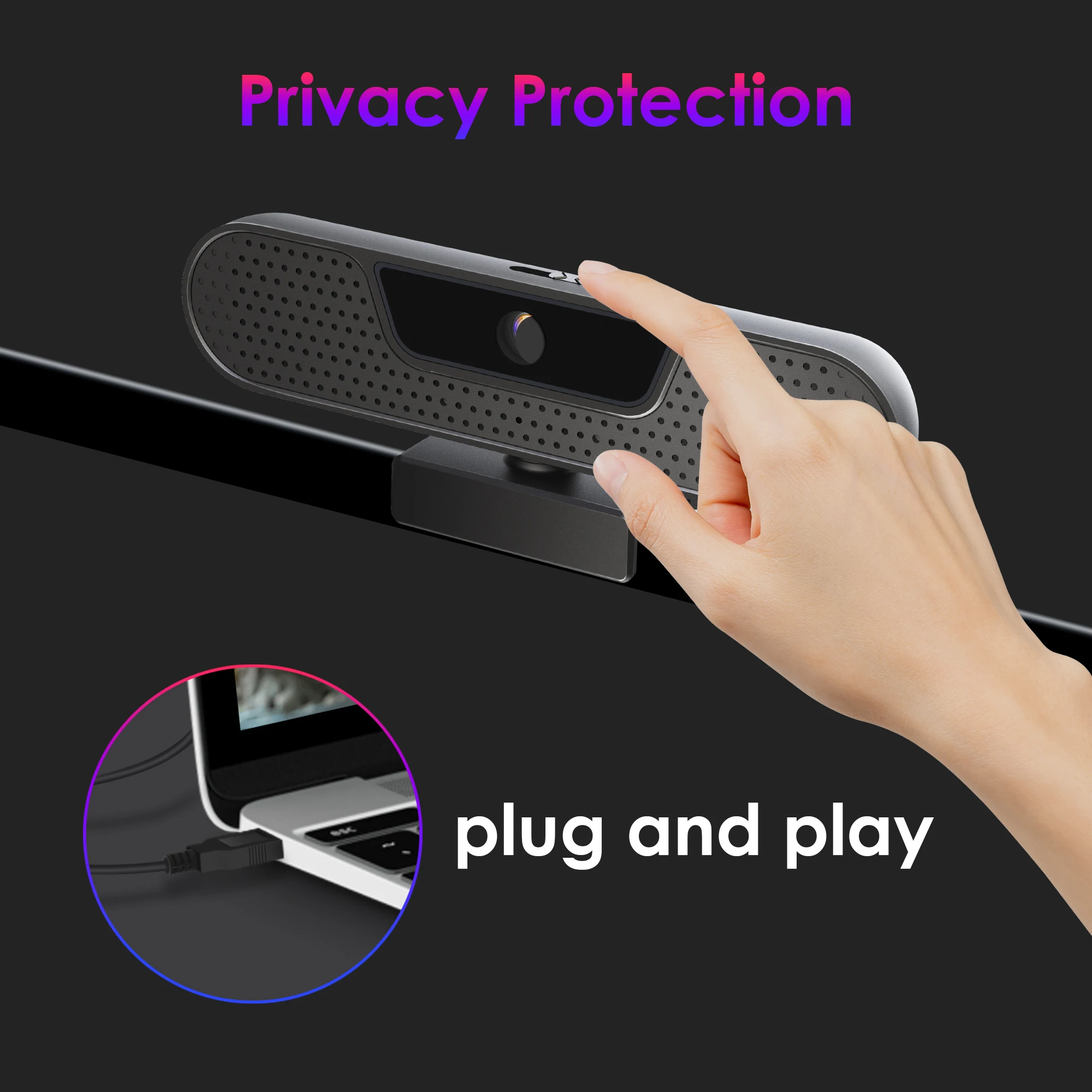 VIZOLINK 4K UHD Webcam 8MP Web Cam 4 micros antibruit mise au point automatique caméra Web USB pour PC Zoom équipes Google rencontrer Streaming