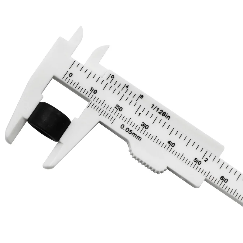 1PC 0-80mm Double Rule Scale Plastic Vernier Caliper Student Dial Gauge Micrometer Measuring Ruler Inside Diameter Depth Meter