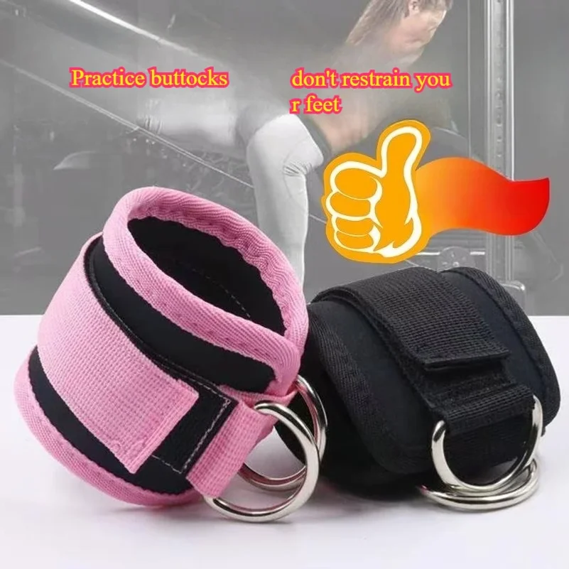 Cable Ankle Straps Double D-Ring Ankle Cuffs For Gym Workouts Glutes Legs Strength Training Brace Support Sport Safety Abductors