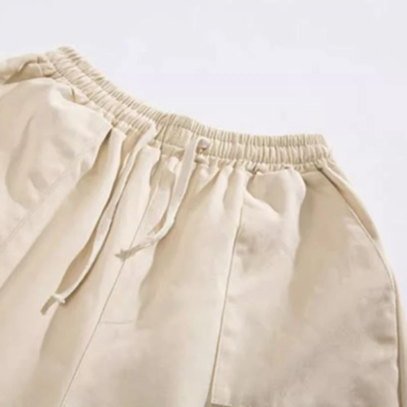 Short cargo taille haute pour femme, pantalon court baggy, jambe large, streetwear d'été, Harajuku, femme, nouveau, Y2K, 2025