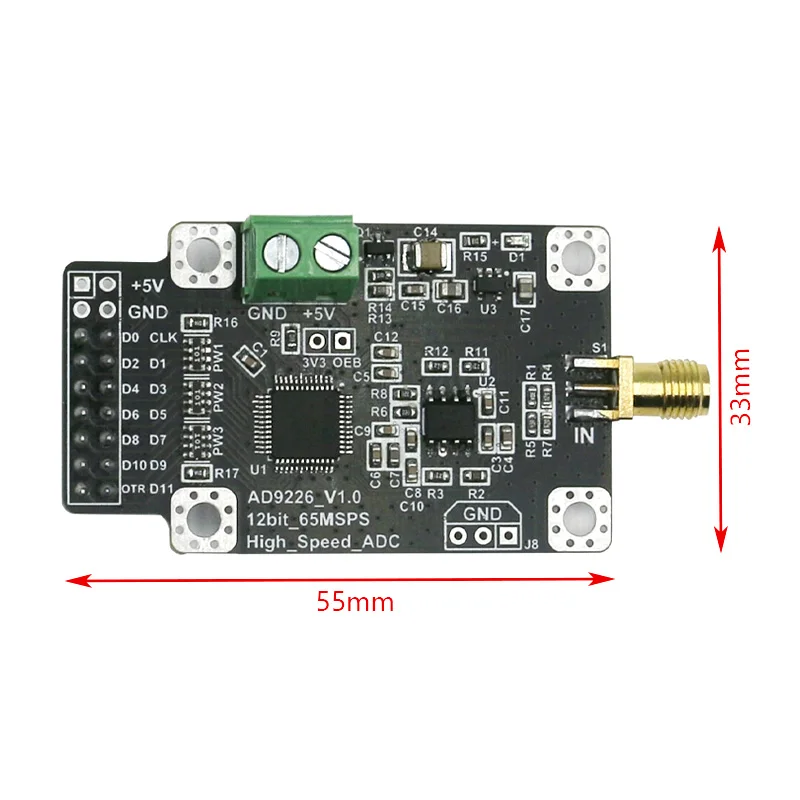 وحدة AD9226 12 بت 65MSPS لوحة الحصول على البيانات عالية السرعة ADC مع واجهة متوازية لتطوير FPGA ARM DSP